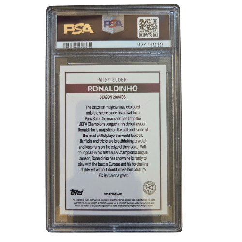 Topps - Ronaldinho Rookie Autogramm Karte /10 - PSA 9