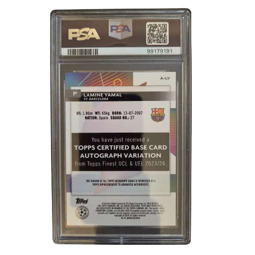Topps - Lamine Yamal Rookie Autogramm Karte /150 - PSA 10